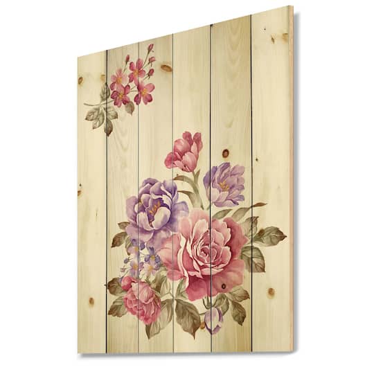 Designart - Bouquet of Pink and Purple Flowers I
